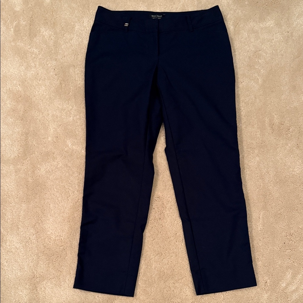 White House Black Market Slim Ankle Navy Perfect Form Contour Pants Size 6R